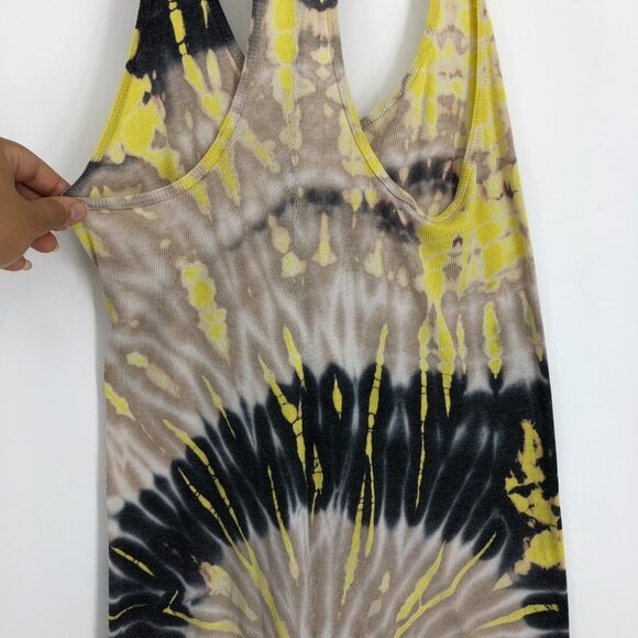 Raquel Allegra Tie Die Deep Scoop Neck Racerback  Tank Dress 2 - Picture 12 of 16